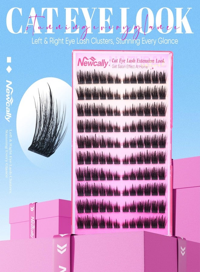 Newcally Cat Eye Lash Clusters Manga Eyelash Clusters Wispy individuals Fox Eye Lash Extension CD-Curly Cluster Eyelash Extensions Spiky Lash Cluster by Newcally - Image 2